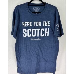 Dewar’s “Here for the Scotch” T-Shirt XL – Funny Dark Gray Promo Tee